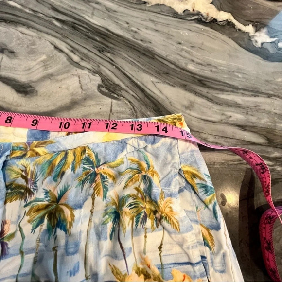 Kahala Hawaii Tropical Print Wide Leg Capri Pants 10 - Picture 4 of 7